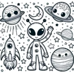 fun galaxy art coloring page