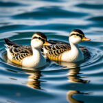 The little ducks by the lake