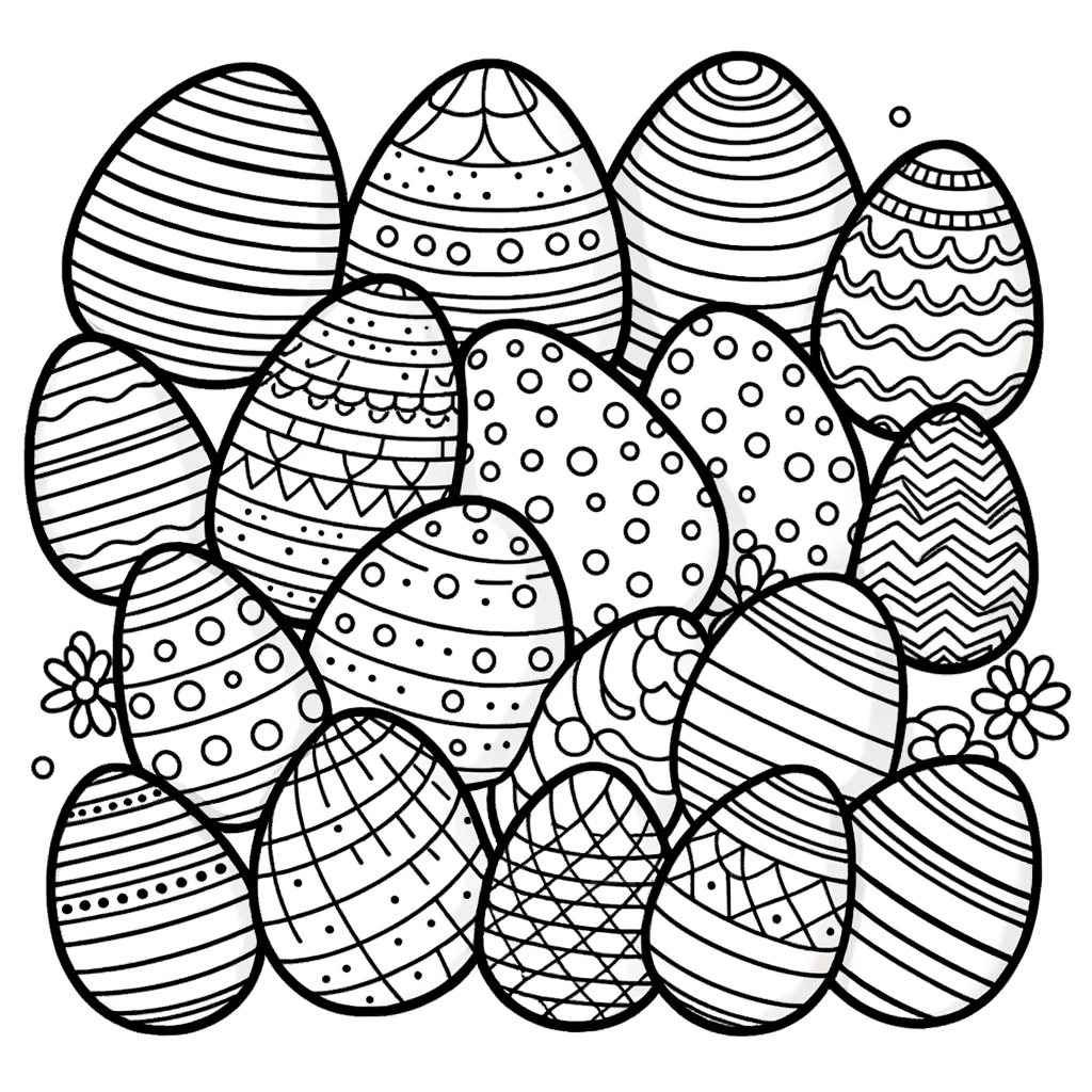 3 coloring pages for Easter and Spring