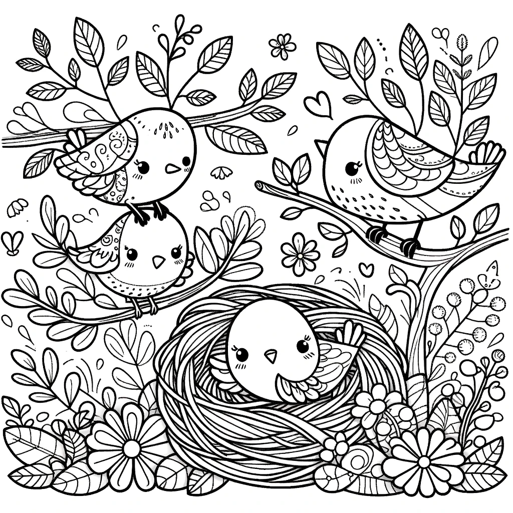 Coloring Pages with Forest Friends